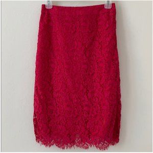 kate spade magenta pink red lace skirt size 4 nwot